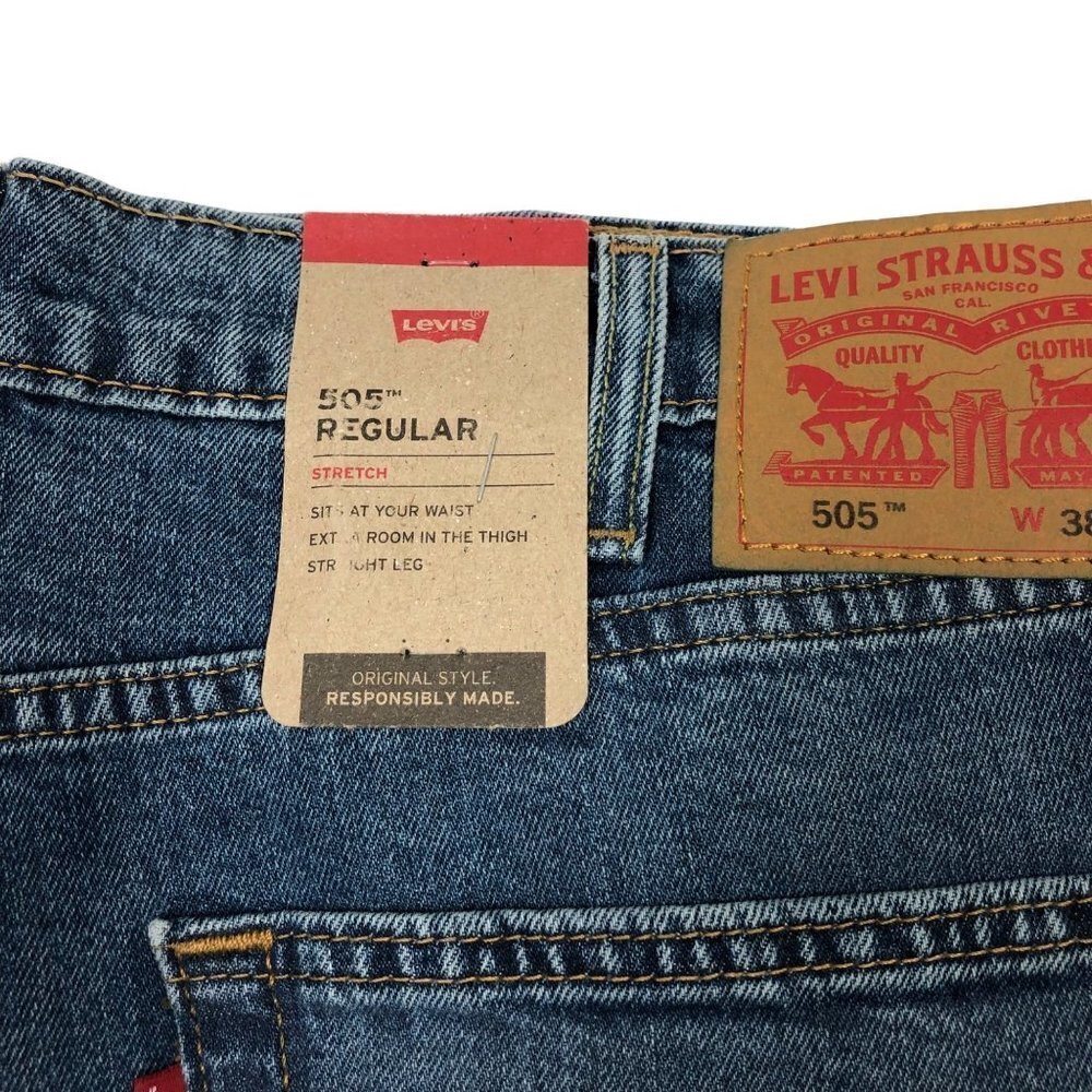 LEVIS MENS 505 REGULAR JEANS SIZE‎ 38X30 NEW WITH TAG - Picture 2 of 6